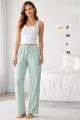 Viskon Pamuklu Kadın Açık Gri Desenli Pijama Pantolon - MG008 - Mudanis