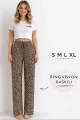 Viskon Pamuklu Kadın Leopar Desenli Pijama Pantolon - MG005 - Mudanis