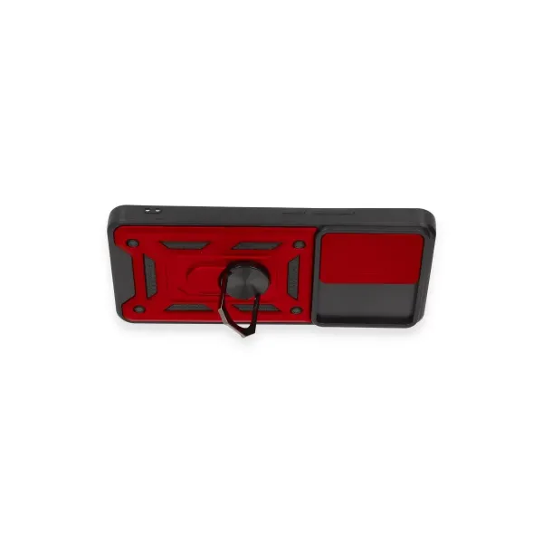 Xiaomi Mi 12t Pro Kılıf Pars Lens Yüzüklü Silikon - Kırmızı