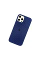 Apple İphone 12 Pro Max Kılıf Karbon Pp Silikon - Mavi