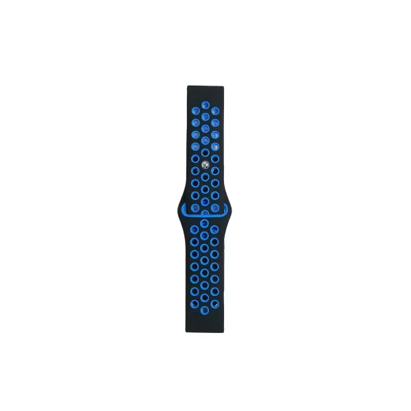 Watch 22mm Spor Delikli Kordon - Siyah-mavi