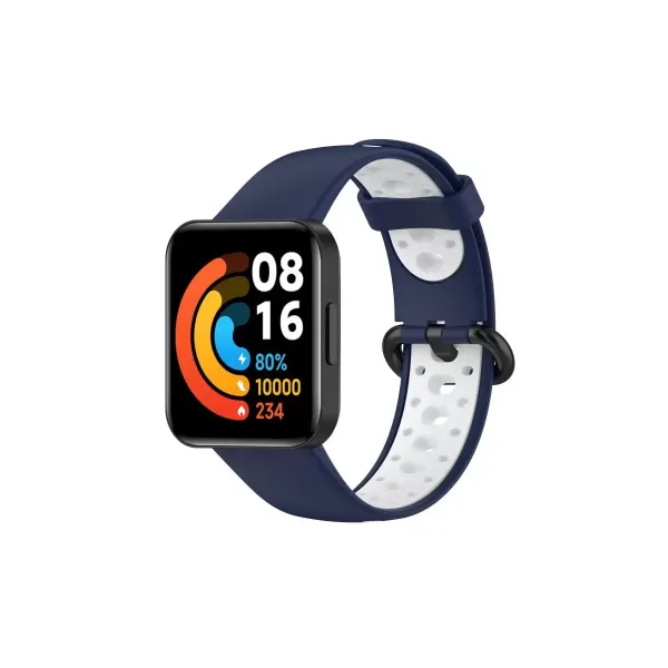 Xiaomi Redmi Watch 2 Spor Delikli Kordon - Lacivert-beyaz
