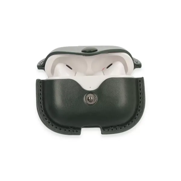 Apple Airpods Pro 2 (2.nesil) Çanta Deri Kılıf - Haki Yeşil