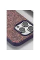 Onegif Apple İphone 16 Pro Bright Simli Kapak - Derin Mor