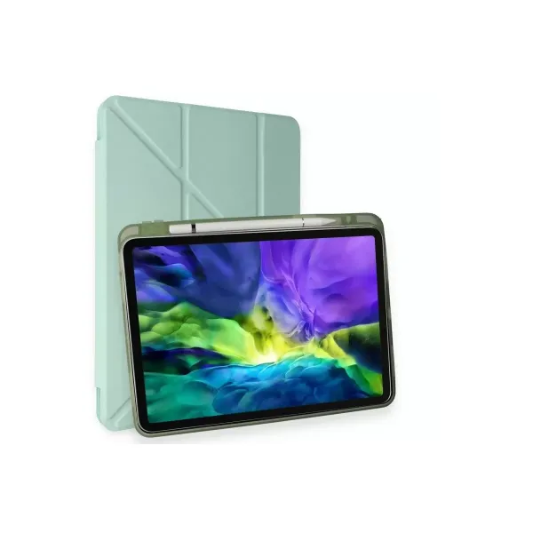 Apple İpad Air 4 10.9 Kılıf Kalemlikli Mars Tablet Kılıfı - Açık Yeşil