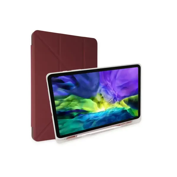 Apple İpad 9.7 (2018) Kılıf Kalemlikli Mars Tablet Kılıfı - Mürdüm