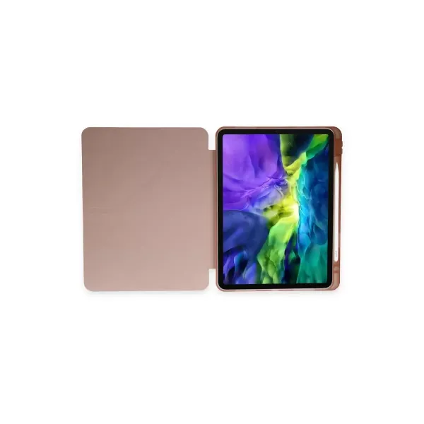 Apple İpad Pro 12.9 (2021) Kılıf Kalemlikli Mars Tablet Kılıfı - Rose Gold