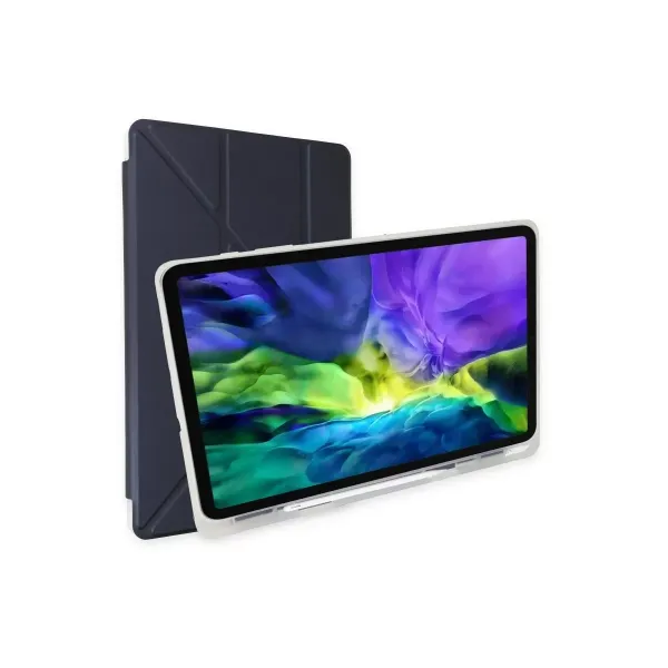 Samsung Galaxy T870 Tab S7 11 Kılıf Kalemlikli Mars Tablet Kılıfı - Lacivert