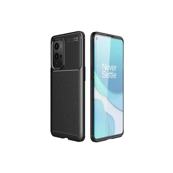 One Plus 9 Pro Kılıf Auto Focus Karbon Kapak - Siyah