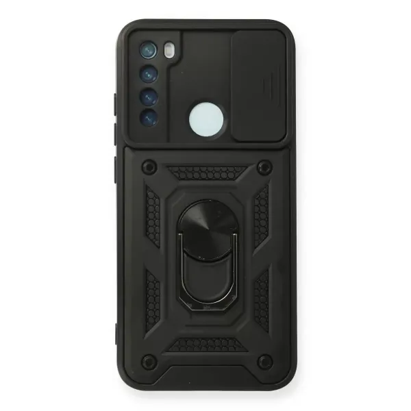 Xiaomi Redmi Note 8 Kılıf Pars Lens Yüzüklü Silikon - Siyah