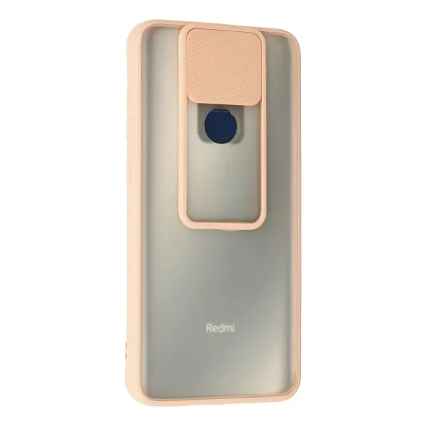 Xiaomi Redmi Note 9 Kılıf Palm Buzlu Kamera Sürgülü Silikon - Pembe