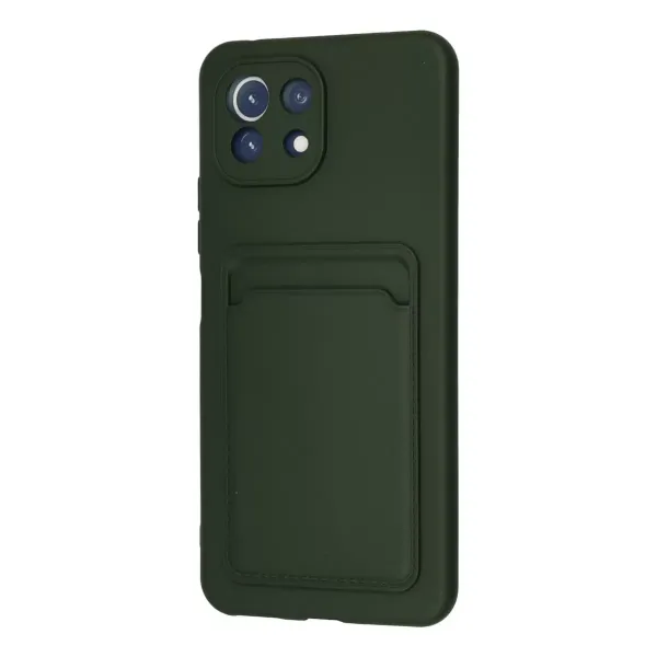 Xiaomi Mi 11 Kılıf Kelvin Kartvizitli Silikon - Koyu Yeşil