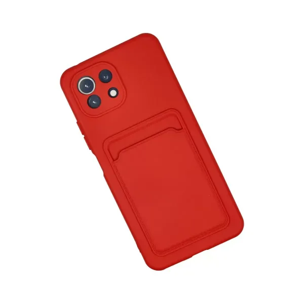 Xiaomi Mi 11 Lite Kılıf Kelvin Kartvizitli Silikon - Kırmızı