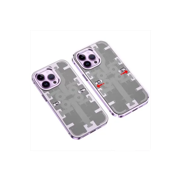 Apple İphone 13 Pro Kılıf Mekanik Bumper Kapak - Derin Mor