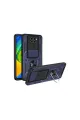 Xiaomi Redmi Note 9 4g Kılıf Pars Lens Yüzüklü Silikon - Lacivert