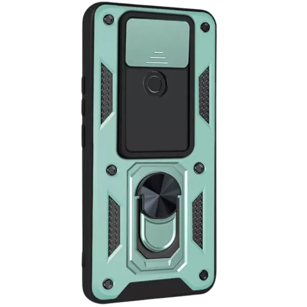 Xiaomi Redmi Note 9 4g Kılıf Pars Lens Yüzüklü Silikon - Yeşil