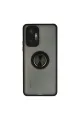 Xiaomi Redmi Note 10 Pro Kılıf Montreal Yüzüklü Silikon Kapak - Siyah