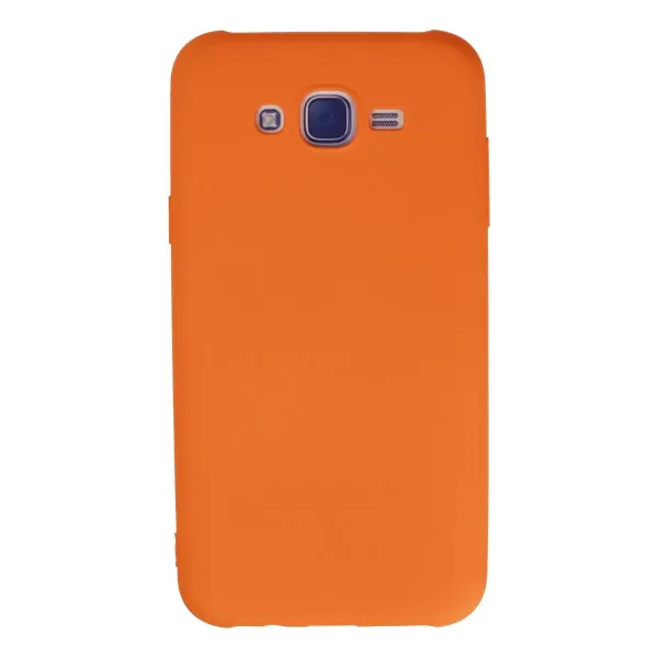 Samsung Galaxy J7 Kılıf Nano İçi Kadife Silikon - Turuncu