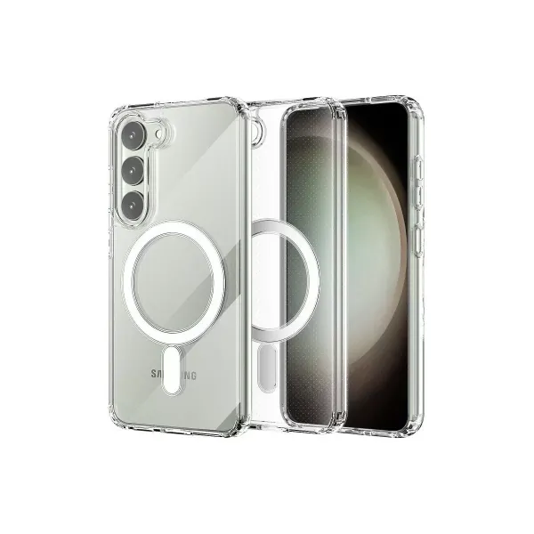 Samsung Galaxy S23 Kılıf Magneticsafe Şeffaf Silikon - Şeffaf