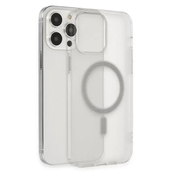 Apple İphone 14 Pro Max Kılıf Matte Şeffaf Magneticsafe - Şeffaf