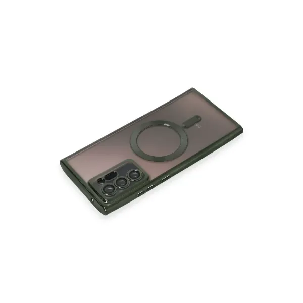 Samsung Galaxy Note 20 Ultra Kılıf Kross Magneticsafe Kapak - Koyu Yeşil