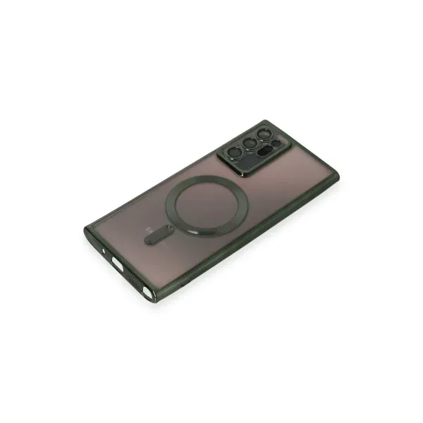 Samsung Galaxy Note 20 Ultra Kılıf Kross Magneticsafe Kapak - Koyu Yeşil