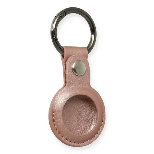 Airtag Anahtarlık Deri Kılıf - Rose Gold