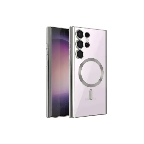 Samsung Galaxy S23 Ultra Kılıf Kross Magneticsafe Kapak - Gümüş