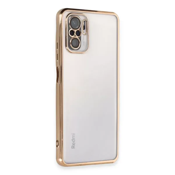 Xiaomi Redmi Note 10 Kılıf Razer Lensli Silikon - Gold