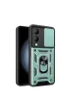 Vivo Y17s Kılıf Pars Lens Yüzüklü Silikon - Yeşil