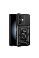 Vivo Y27 Kılıf Pars Lens Yüzüklü Silikon - Siyah