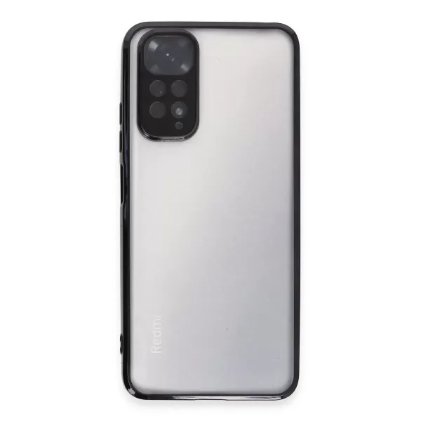 Xiaomi Redmi Note 11 Kılıf Razer Lensli Silikon - Siyah