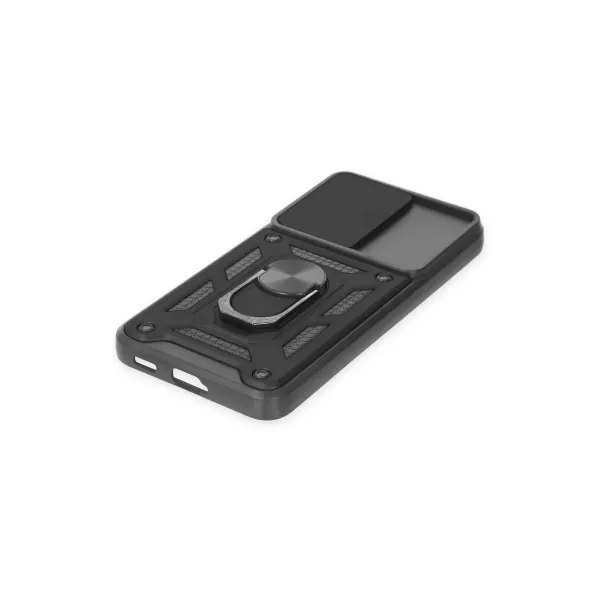 Samsung Galaxy S24 Kılıf Pars Lens Yüzüklü Silikon - Siyah