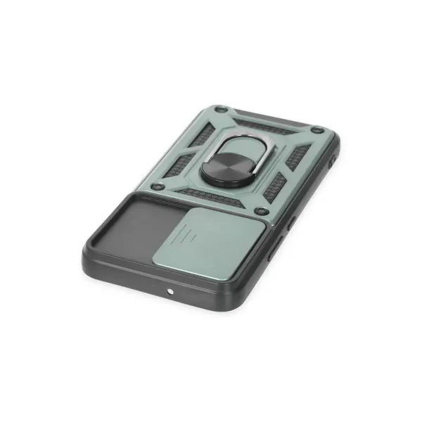 Samsung Galaxy S24 Kılıf Pars Lens Yüzüklü Silikon - Yeşil