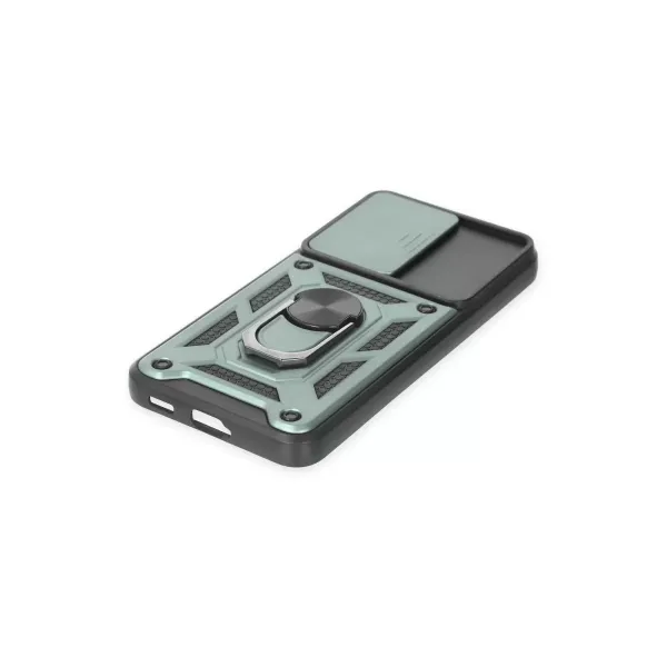 Samsung Galaxy S24 Kılıf Pars Lens Yüzüklü Silikon - Yeşil