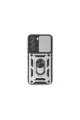 Samsung Galaxy S24 Kılıf Pars Lens Yüzüklü Silikon - Gümüş