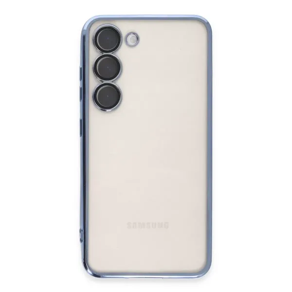 Samsung Galaxy S23 Kılıf Razer Lensli Silikon - Açık Mavi