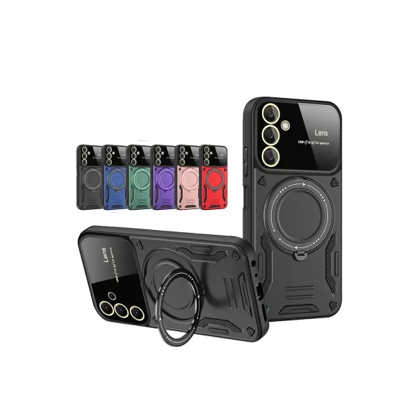 Samsung Galaxy S25 Plus Kılıf Joy Lens Standlı Kapak - Kırmızı
