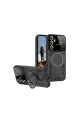 Samsung Galaxy S24 Fe Kılıf Joy Lens Standlı Kapak - Siyah