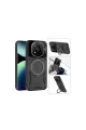 Xiaomi Redmi Note 14 Pro Plus Kılıf Joy Lens Standlı Kapak - Koyu Yeşil