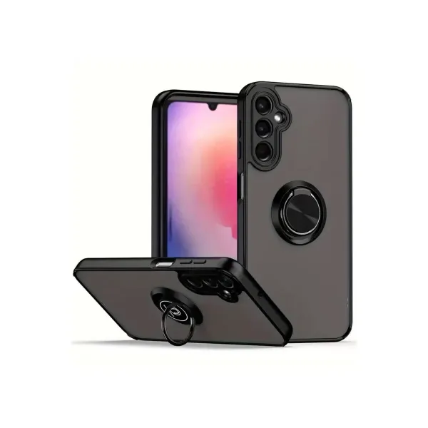 Samsung Galaxy A16 5g Kılıf Montreal Yüzüklü Silikon Kapak - Siyah
