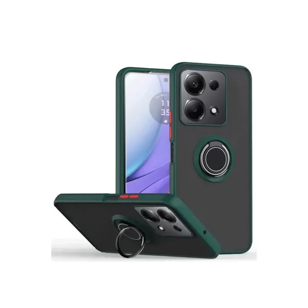Xiaomi Redmi Note 13 Pro 5g Kılıf Montreal Yüzüklü Silikon Kapak - Yeşil
