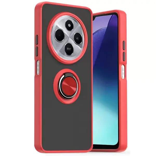 Xiaomi Redmi 14c Kılıf Montreal Yüzüklü Silikon Kapak - Kırmızı
