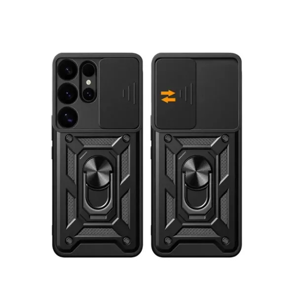 Samsung Galaxy S25 Ultra Kılıf Pars Lens Yüzüklü Silikon - Lacivert