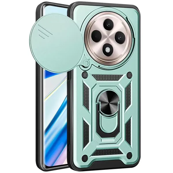 Xiaomi Redmi 14c Kılıf Pars Lens Yüzüklü Silikon - Yeşil