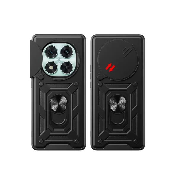 Xiaomi Redmi Note 14 Pro 4g Kılıf Pars Lens Yüzüklü Silikon - Siyah