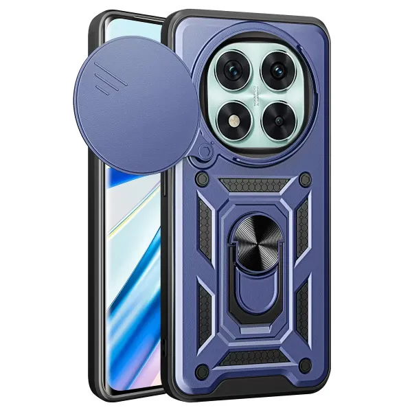Xiaomi Redmi Note 14 Pro 5g Kılıf Pars Lens Yüzüklü Silikon - Lacivert