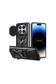 Xiaomi Redmi Note 14 Pro Plus Kılıf Pars Lens Yüzüklü Silikon - Siyah