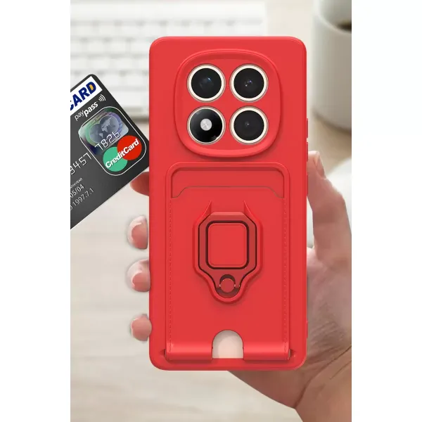 Xiaomi Redmi Note 14 Pro Plus Kılıf Zuma Kartvizitli Yüzüklü Silikon - Lacivert