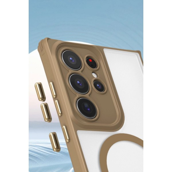 Samsung Galaxy S24 Ultra Kılıf Enka Magsafe Silikon Kılıf - Desert